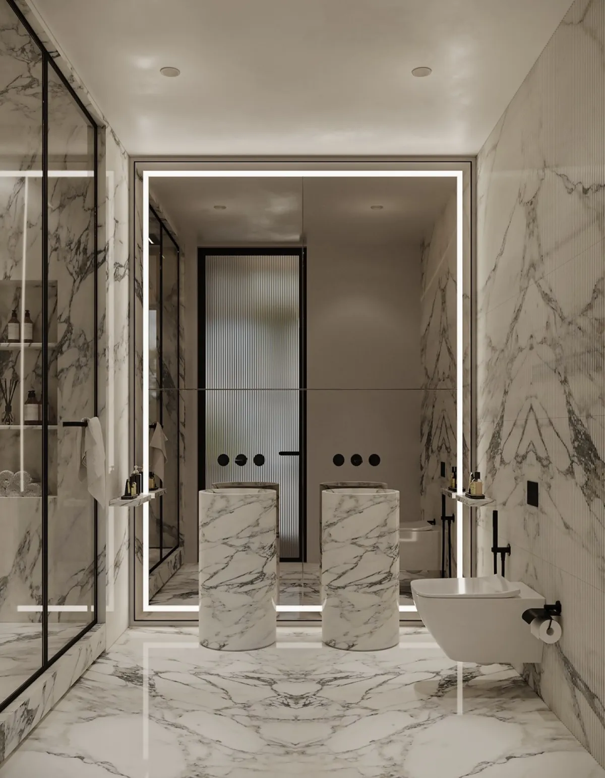 سقف معلق في الحمام