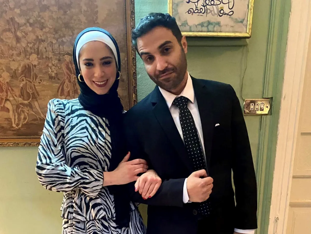 داليا شوقي وأحمد فهمي من كواليس سفاح الجيزة - الصورة من الصفحة الرسمية لداليا شوقي على الفيس بوك