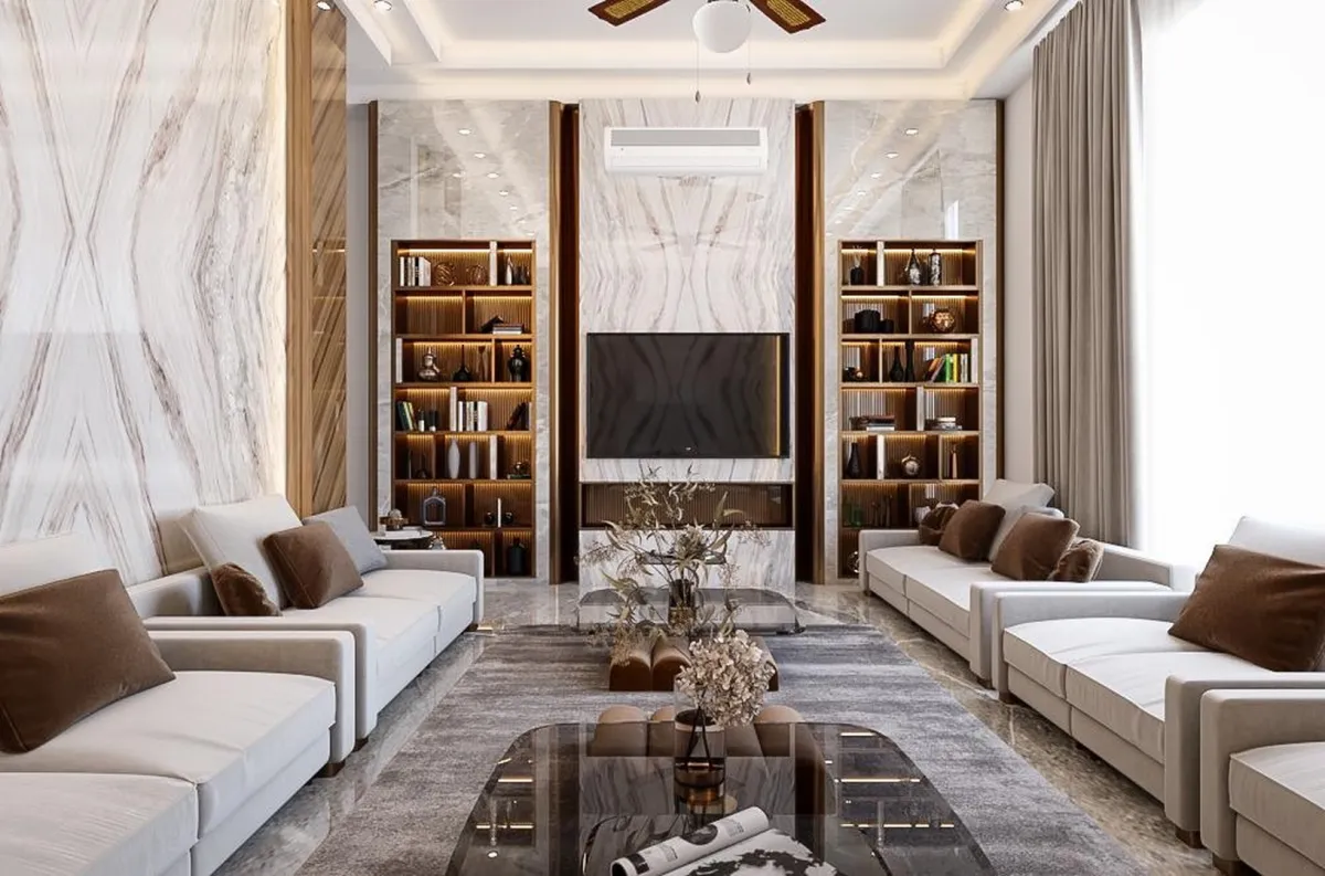 نموذج من الرخام على الجدران