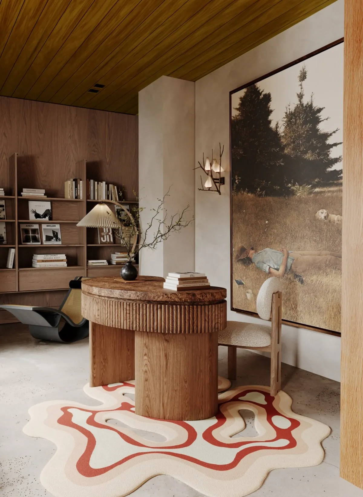 الخشب كثير الاستخدام في الطراز النيو كلاسيكي