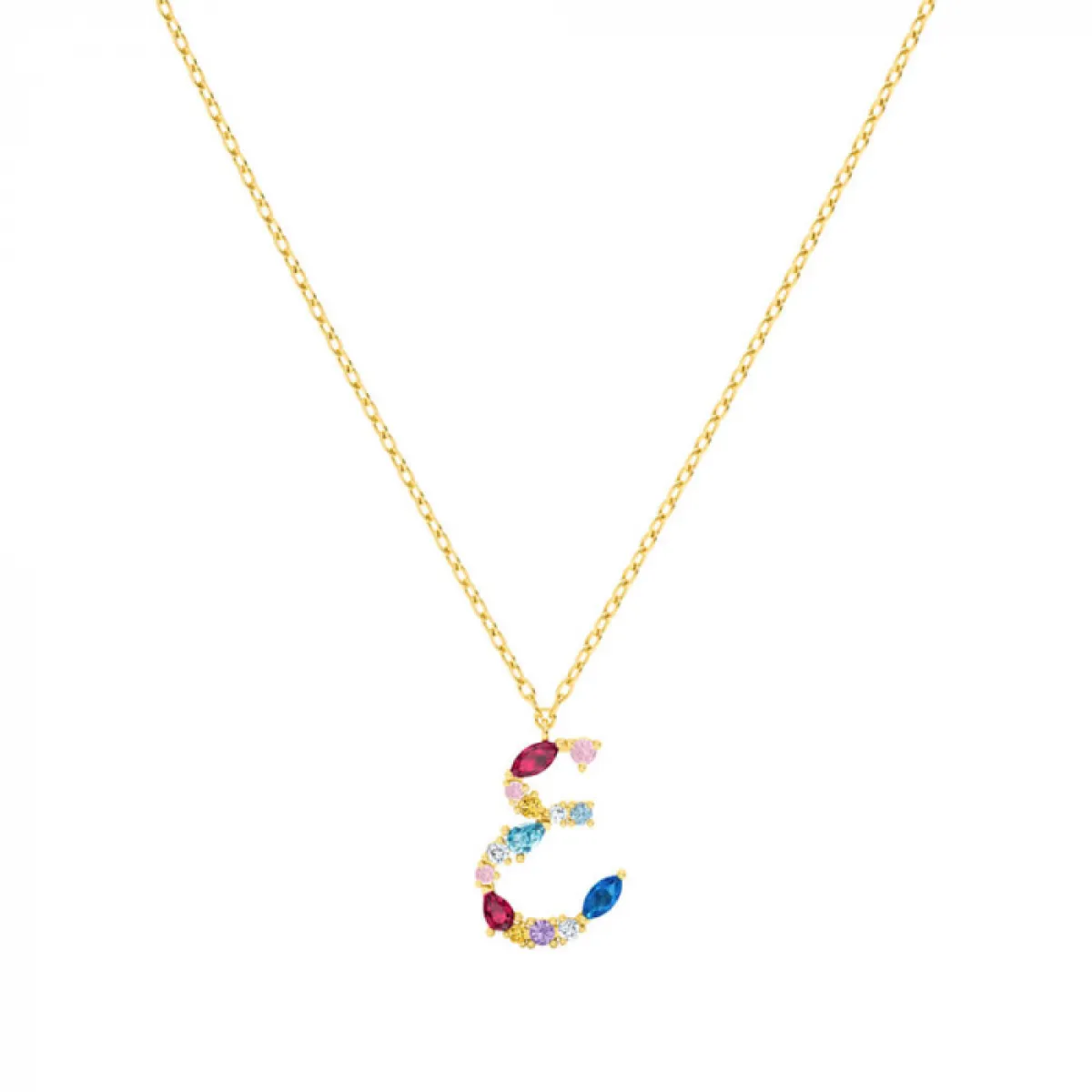 قلادة ذهب حرف ع من لازوردي Lazurde 