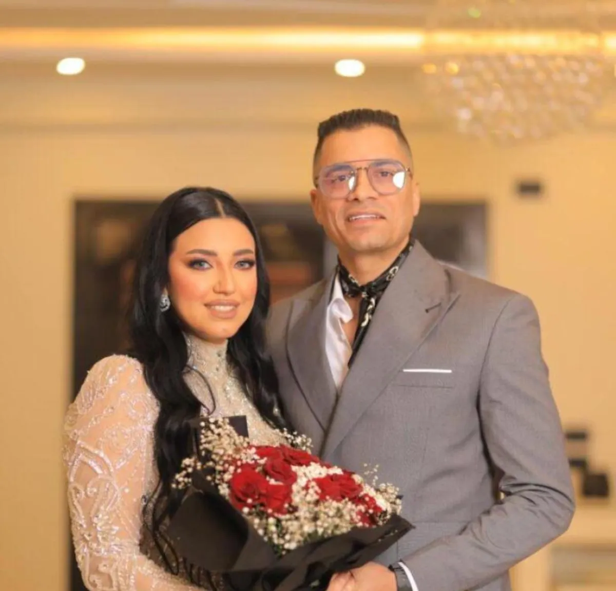 حسن شاكوش وريم طارق - الصورة من صفحته على الفيس بوك