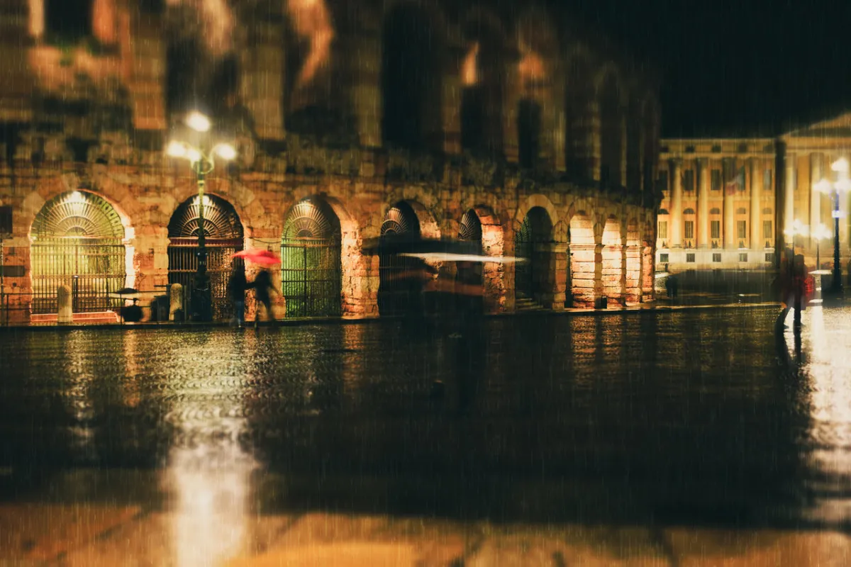 صورة للمطر الليلي