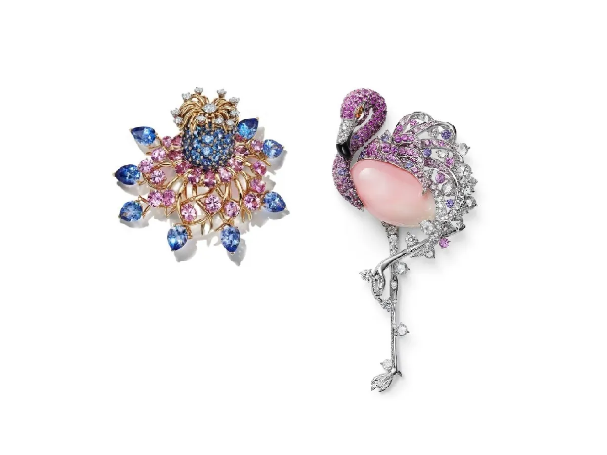 موديلات بروش مرصعة بأحجار وردية لصاحبة الذوق الرومانسي