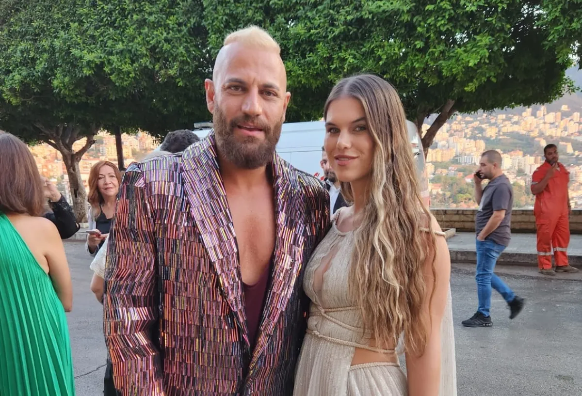  نيكولا معوض وزوجته في حفل توزيع جوائز الموريكس دور- تصوير باسكال مجدلاني