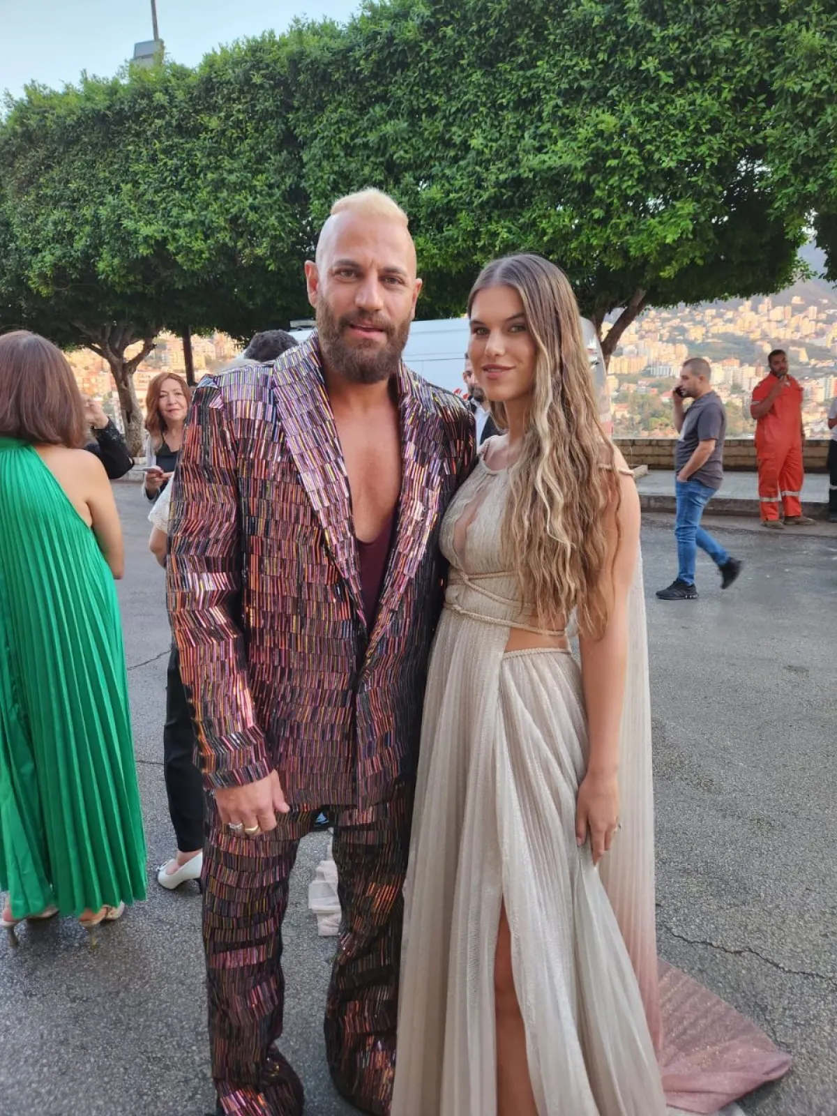  نيكولا معوض وزوجته في حفل توزيع جوائز الموريكس دور- تصوير باسكال مجدلاني