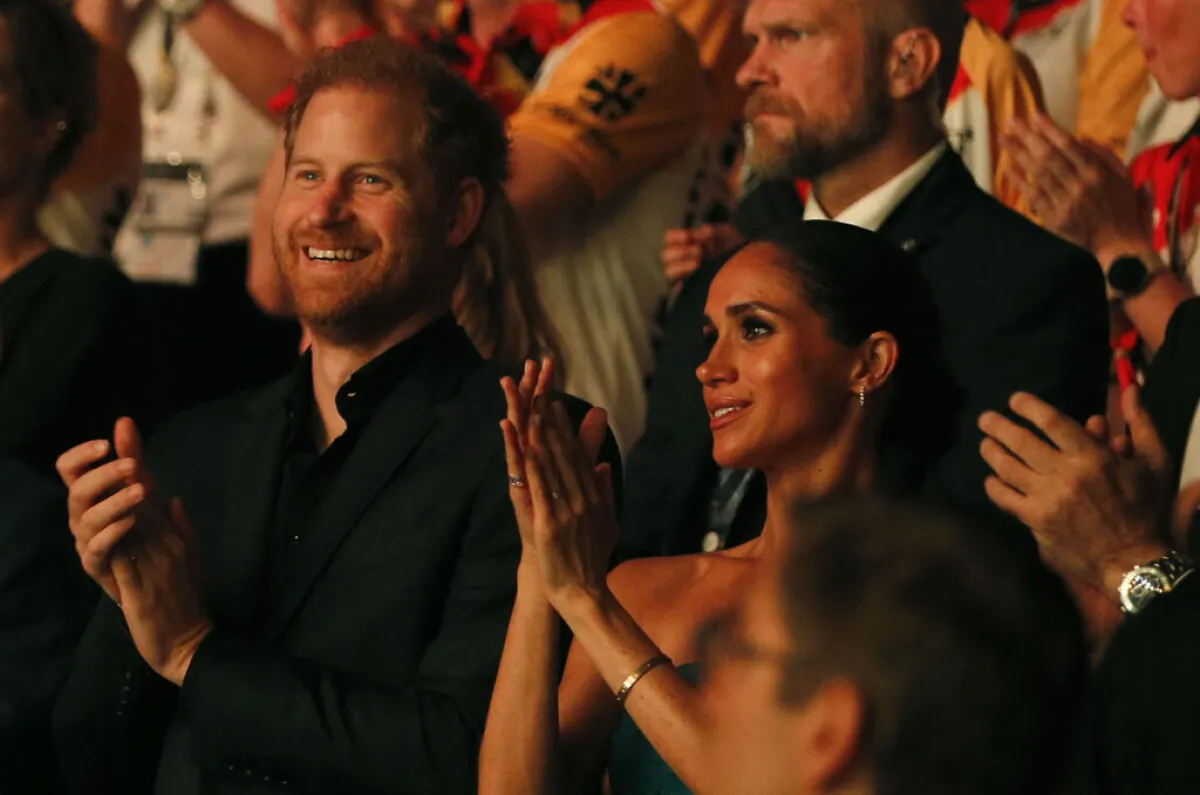 الأمير هاري وميغان ماركل (Harry ،Duke of Sussex and Meghan Duchess of Sussex). مصدر الصورة: LEON KUEGELER / AFP