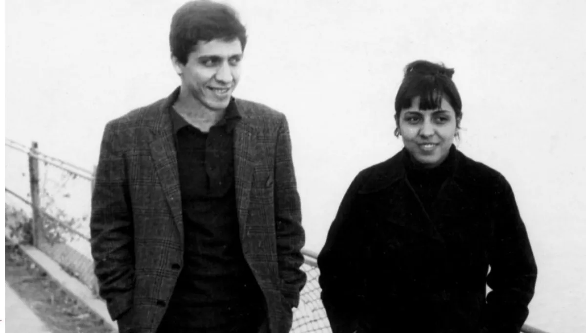 منير راضي مع شقيقته عفاف راضي - الصورة من أرشيف المحرر