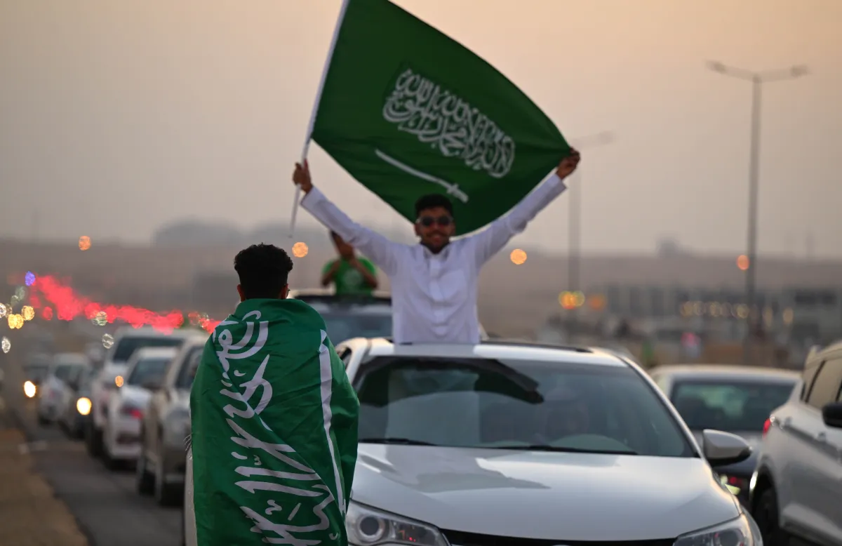 الصورة من احتفالات السعودية باليوم الوطني السعودي الـ93