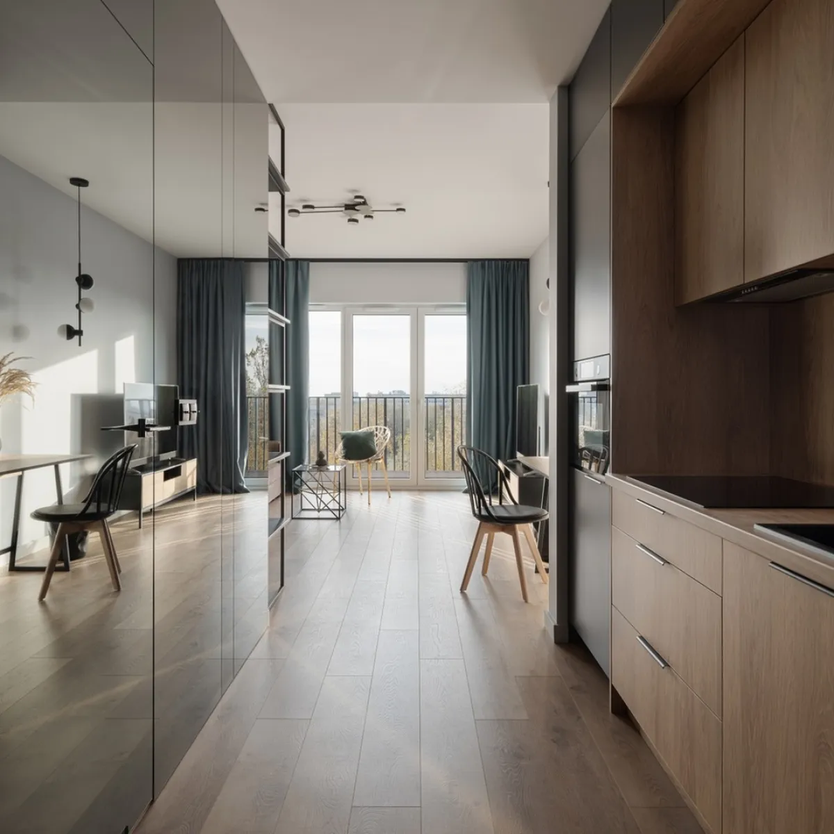 تكسية الجدار بالمرايا