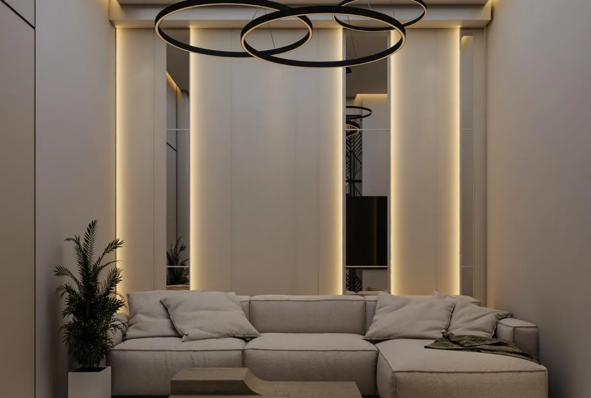 تصميم مناسب للكنب في غرفة الجلوس الضيقة