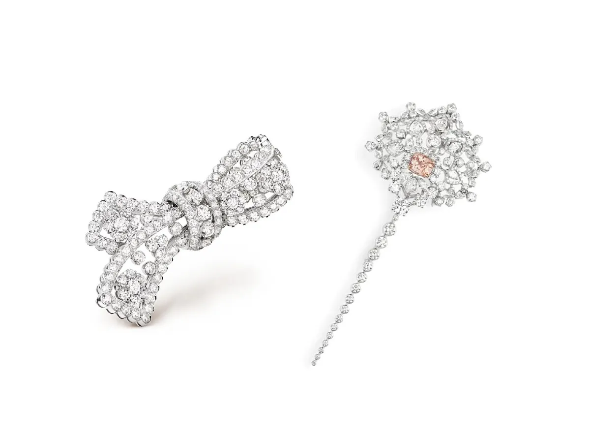 موديلات بروشات ذهب أبيض مرصعة بالألماس ستزيدك فخامة