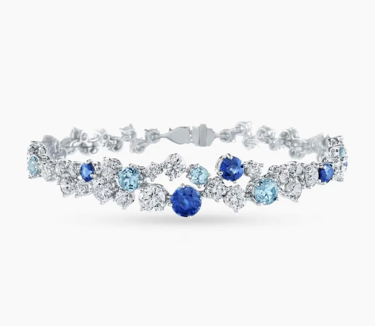 سوار Sparkling Cluster Sapphire, Aquamarine and Diamond من هاري وينستون Harry Winston 