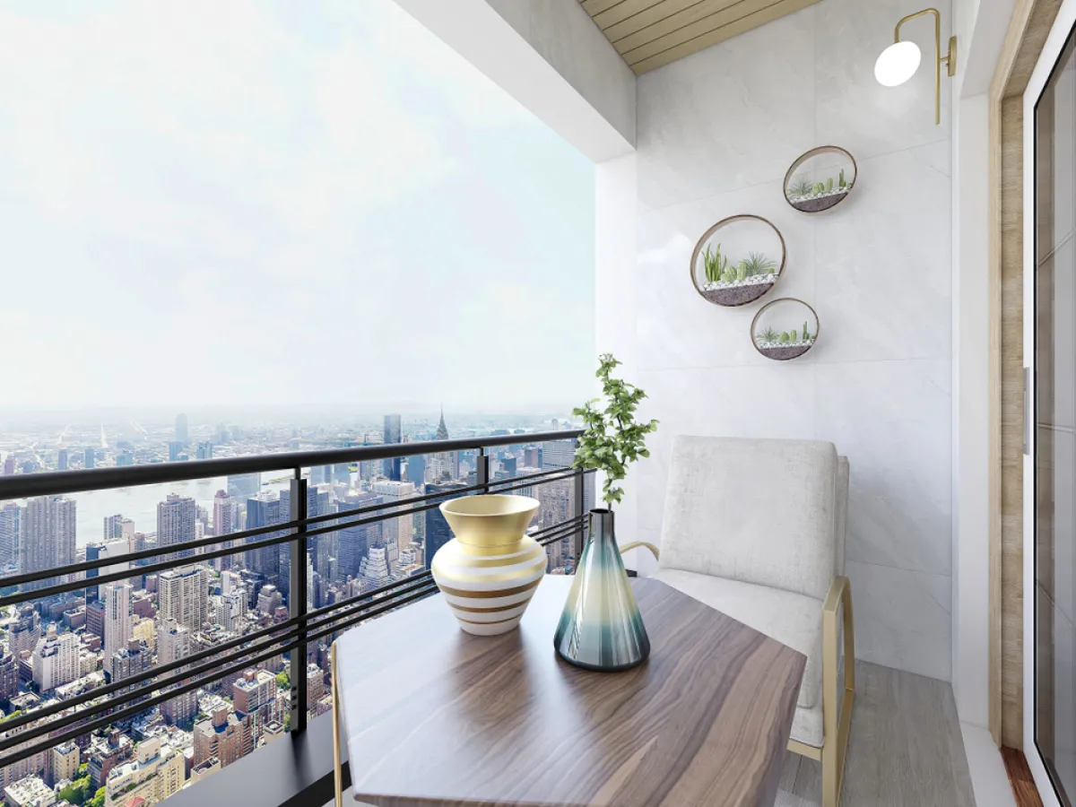 طاولة للضيافة في البلكونة