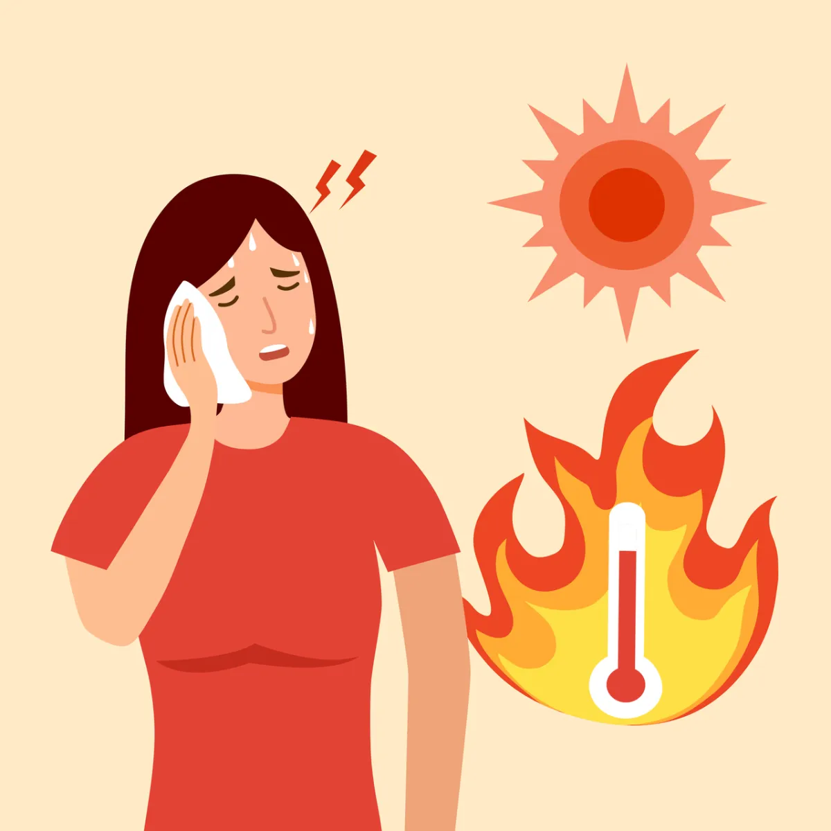 صورة عن ارتفاع درجة حرارة الجسم