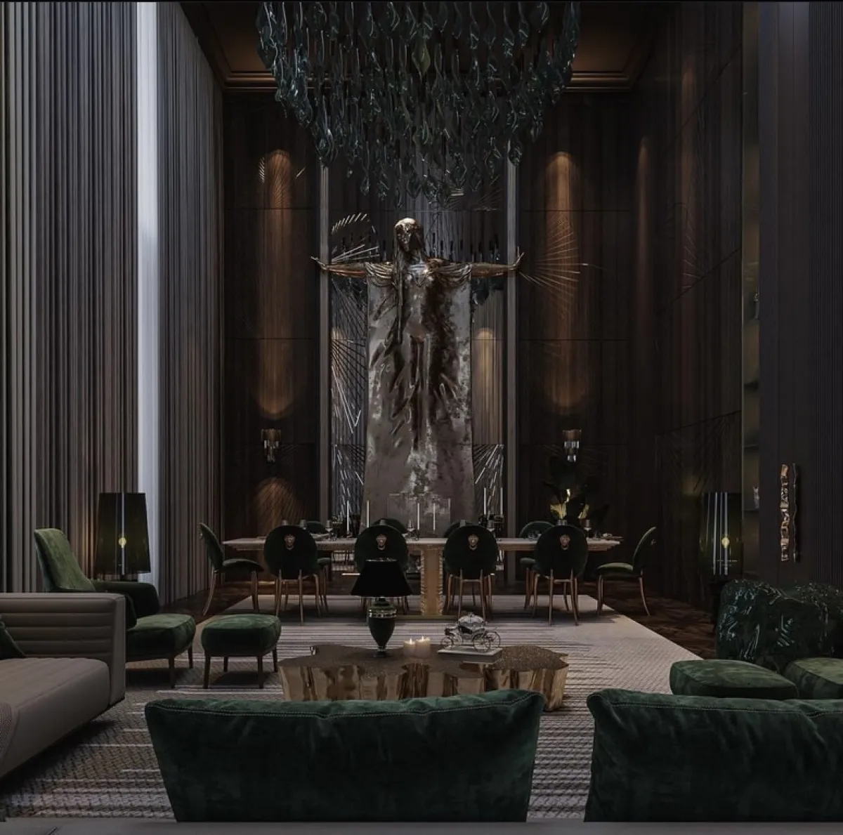 منطقة الاستقبال مُصممة وفق طراز الحدّ الأقصى (الماكسيماليست)