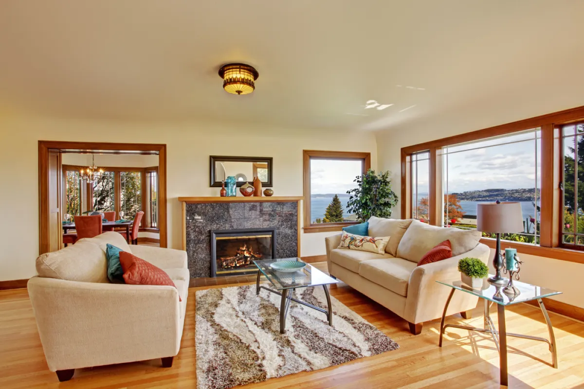 لون العاجي في منطقة الاستقبال