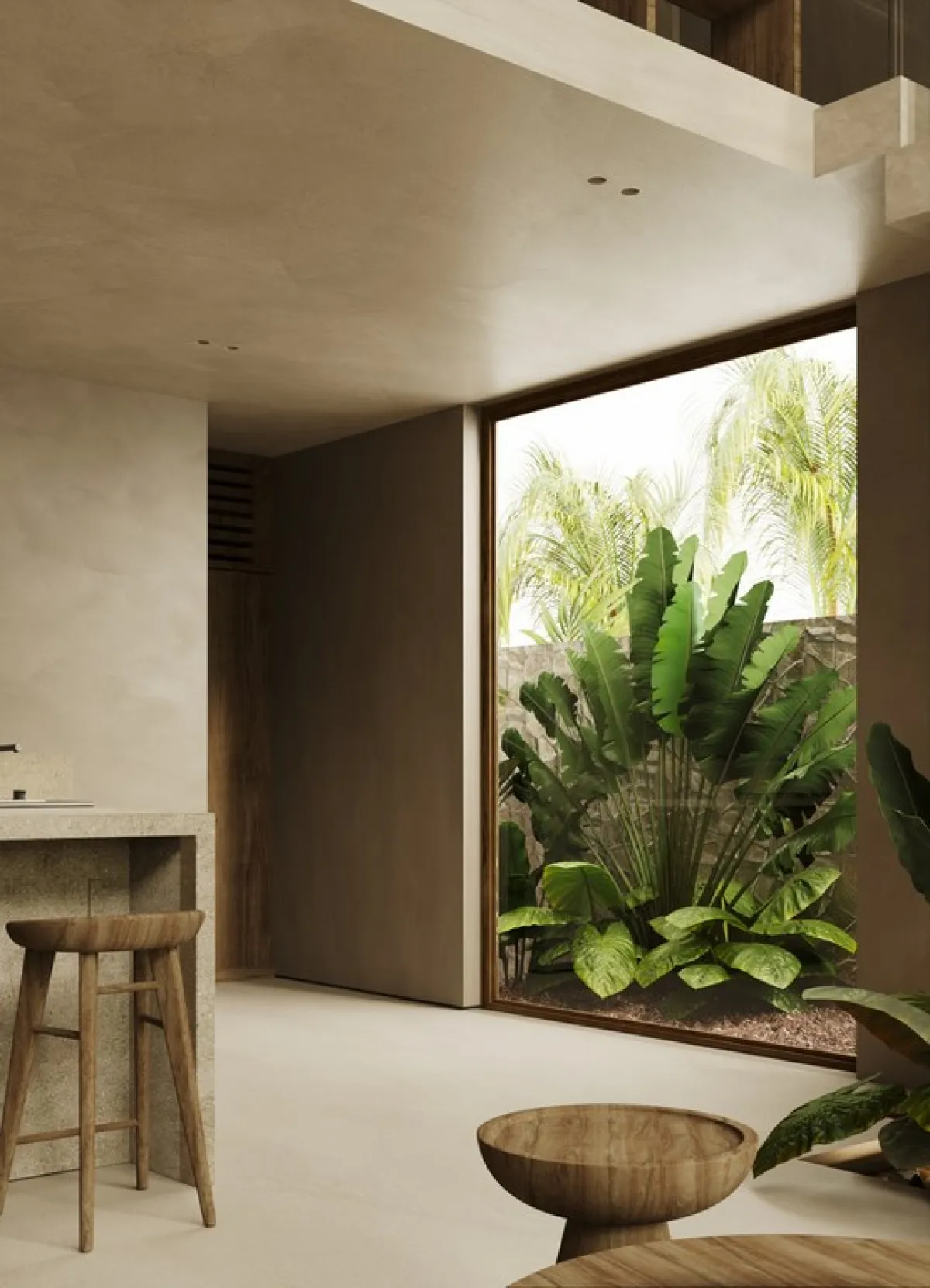 النافذة الواسعة جذابة، في إطار تحقيق التكامل مع الطبيعة الخارجية