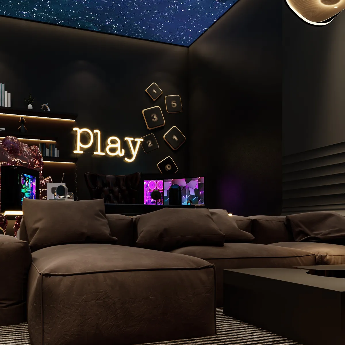 إنارة مميزة في سقف الفراغ المعماري