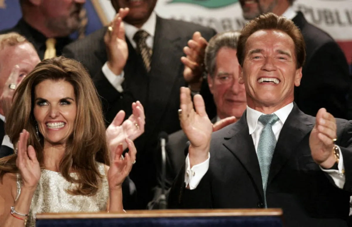 أرنولد شوارزينغر وماريا شريفر (Arnold Schwarzenegger and Maria Shriver). مصدر الصورة: LUIS ACOSTA / AFP