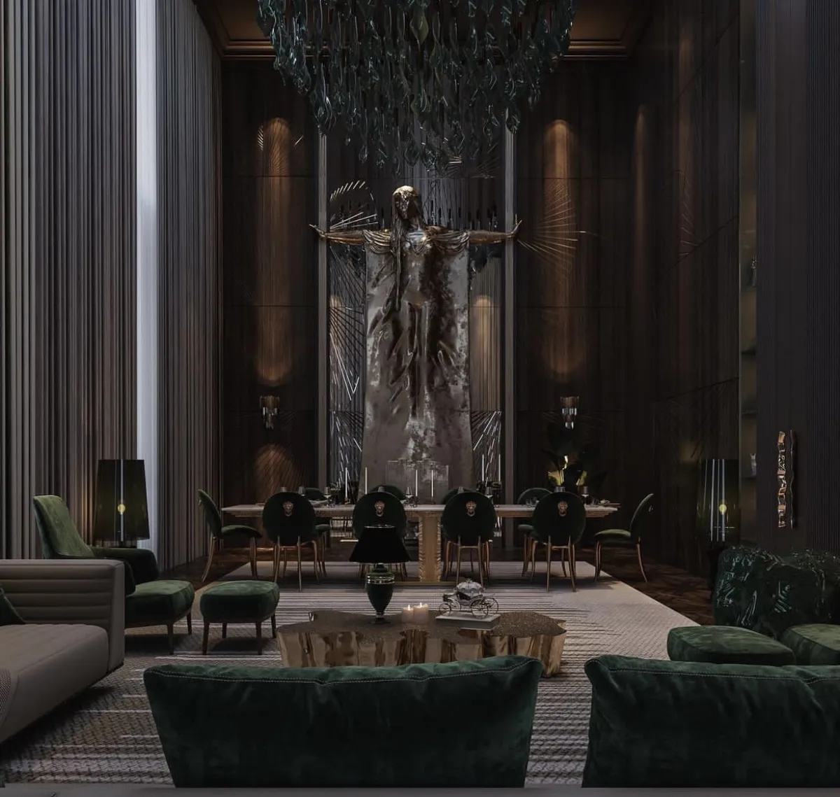 المعادن تُميز ديكورات الصالة 