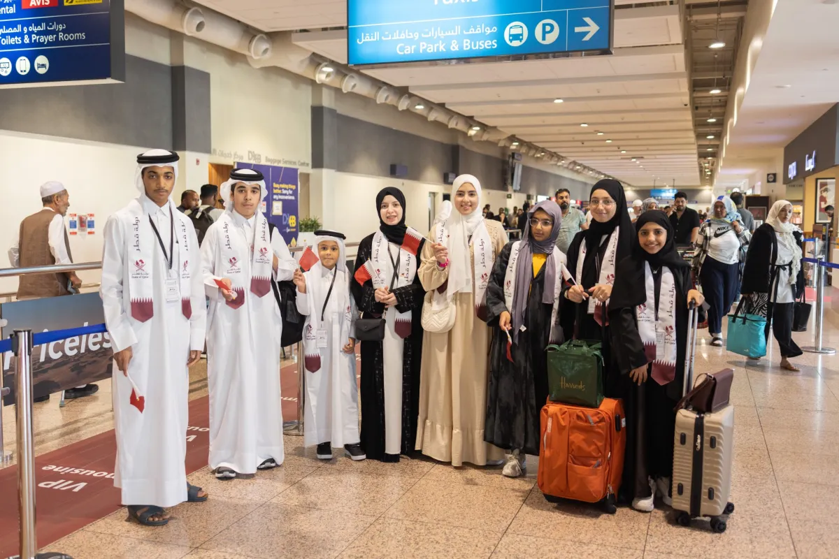 وفد دولة قطر المشارك بتحدي القراءة العربي.  الصورة من حساب تحدي القراءة العربي على منصة x 