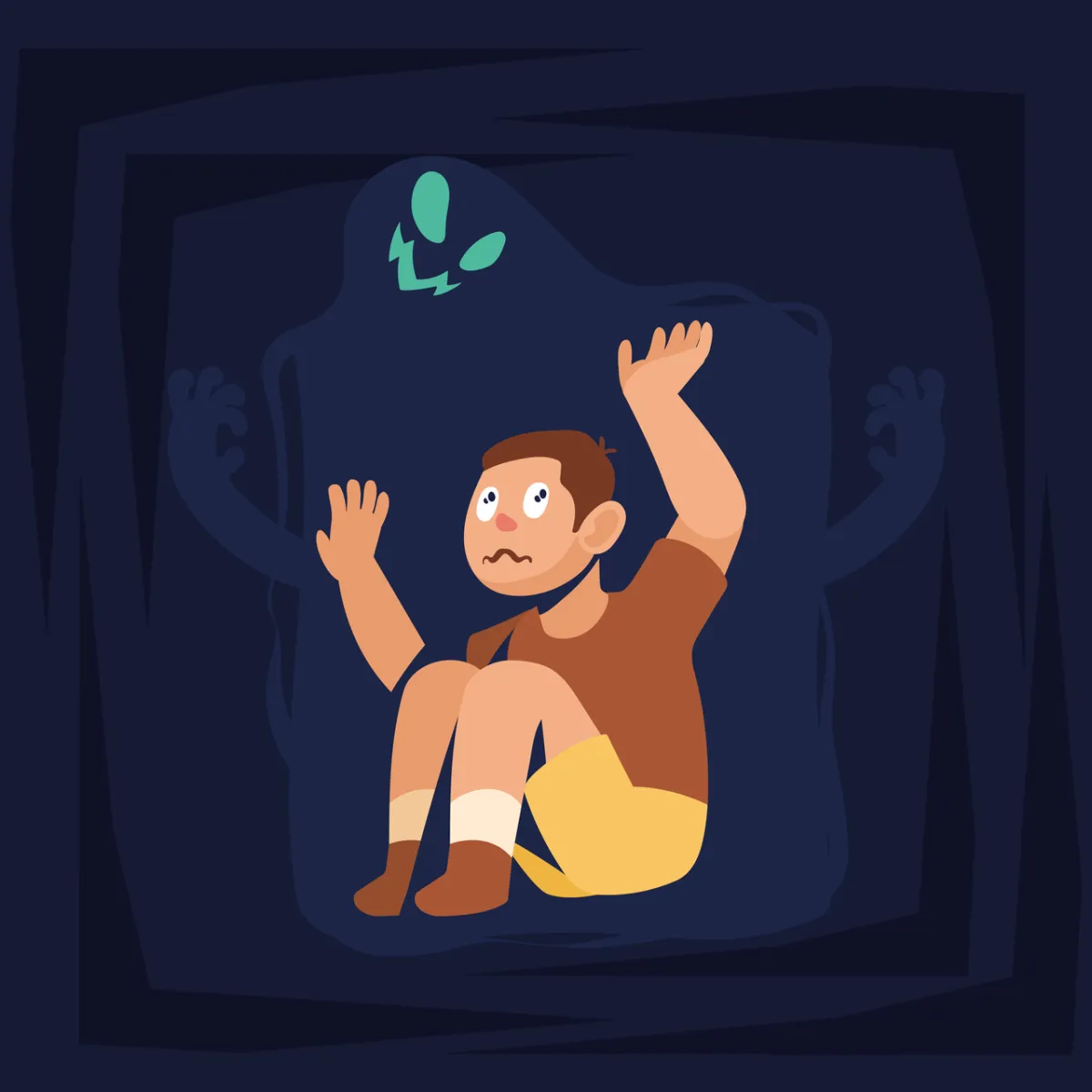 صورة تعبيرية عن خوف الطفل