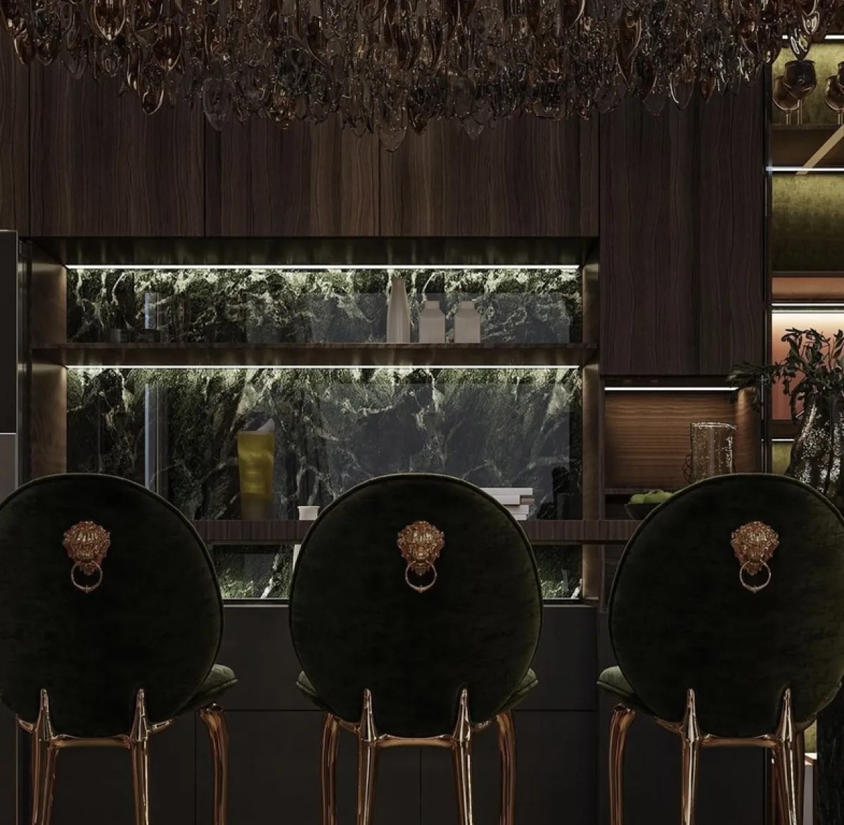 تفاصيل غنية في ديكور منطقة الاستقبال