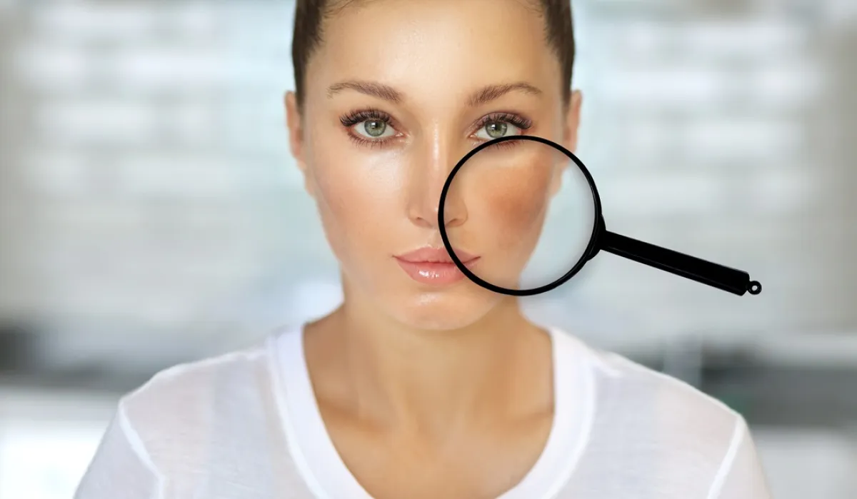 صورة لامرأة تعاني من إسمرار بالبشرة 