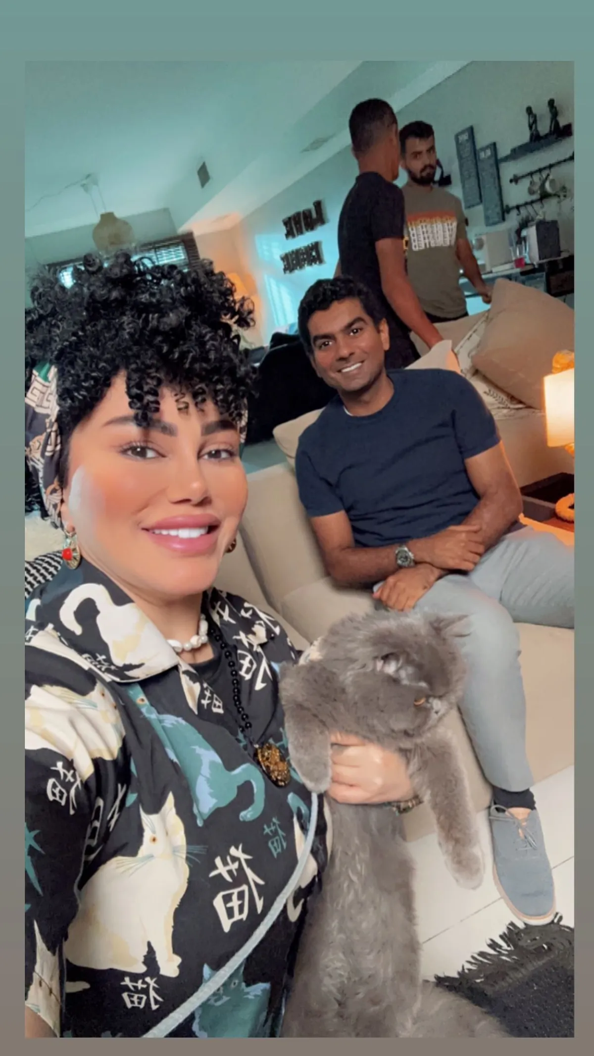 فاطمة الطباخ وخالد الشاعر  من كواليس  مسلسل نهاية فراق -الصورة من الفنانة