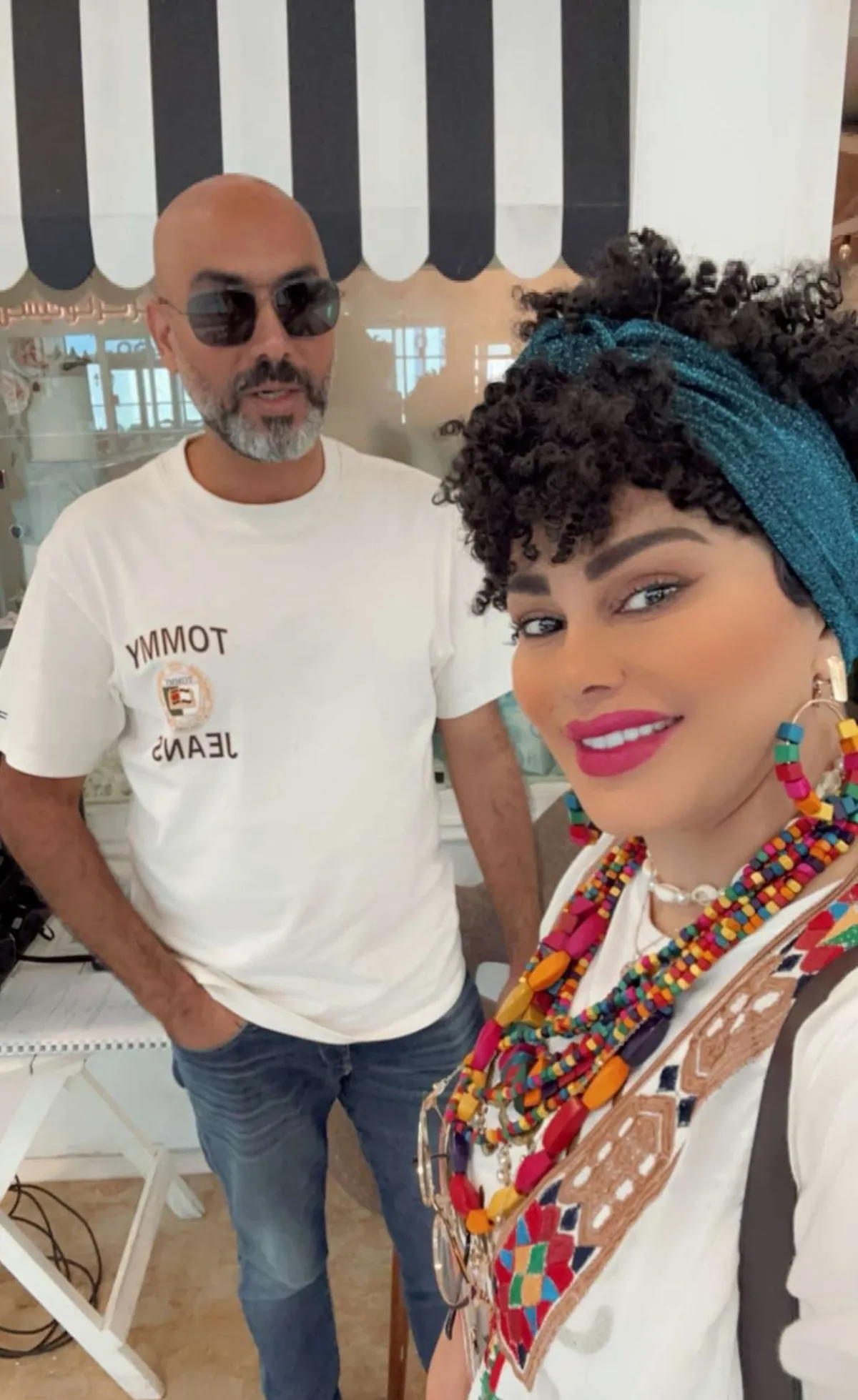 فاطمة الطباخ والمخرج حسين الحليبي من كواليس  مسلسل نهاية فراق -الصورة من الفنانة