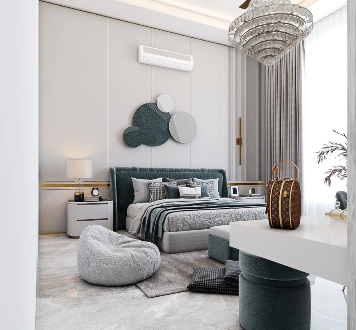 نموذج من الستائر البسيطة في غرف النوم