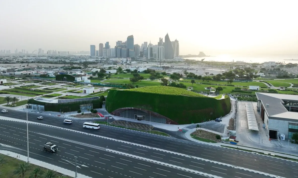 مبنى إكسبو 2023 الدوحة للبستنة. الصورة من حساب هيئة الأشغال العامة القطرية على منصة x