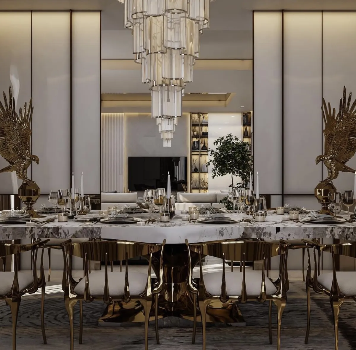 ديكورات غرفة الطعام متألقة