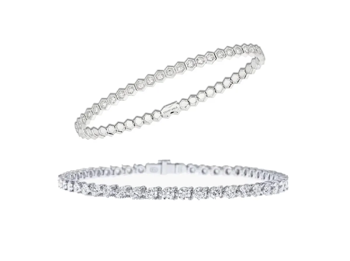 موديلات أساور تنس لإطلالات مسائية كلاسيكية