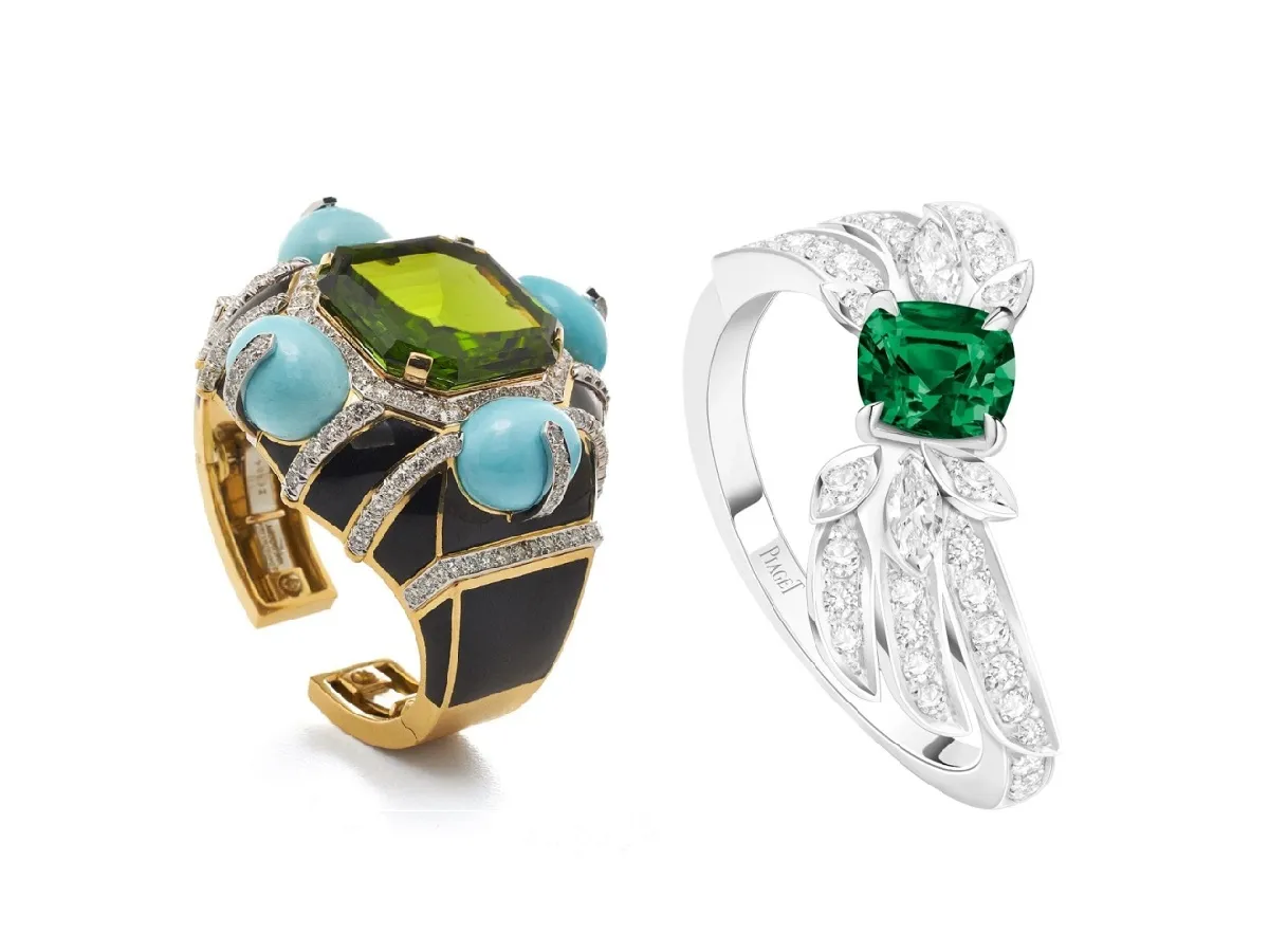 موديلات مجوهرات مرصعة بالزمرد والزبرجد الأخضر لإطلالاتكِ لخريف 2023