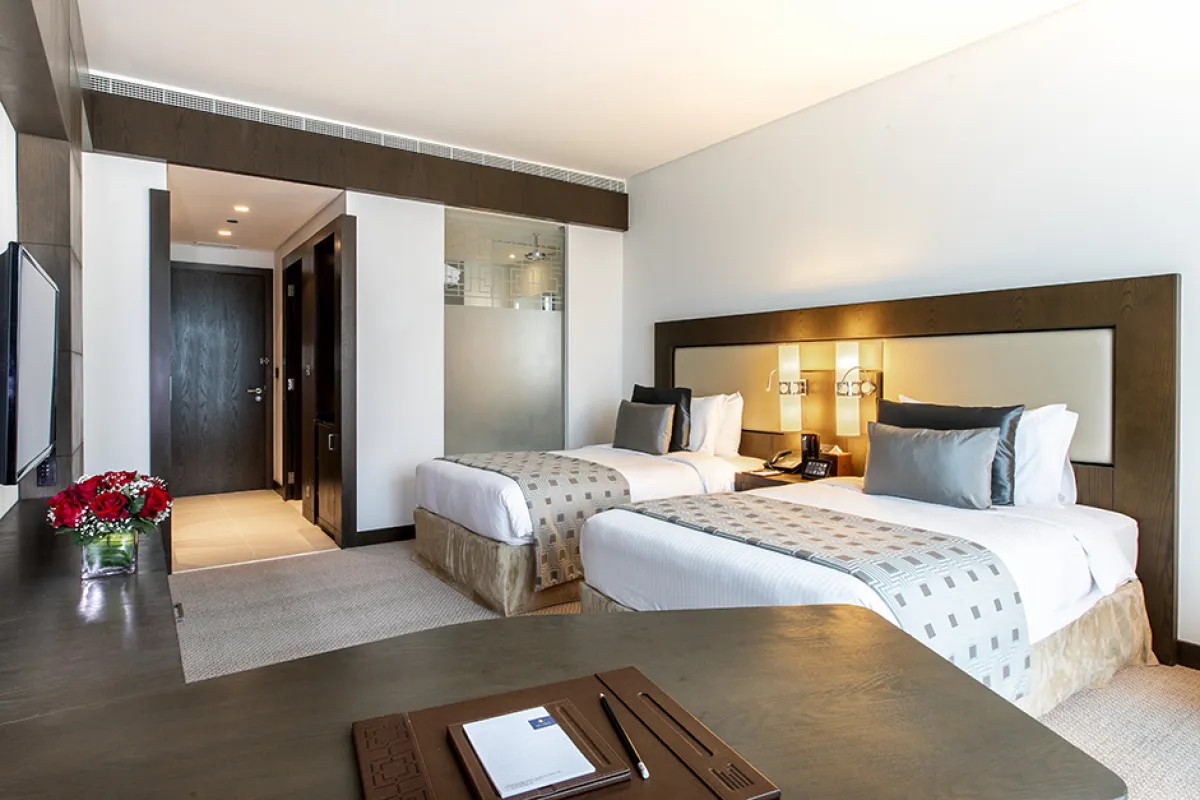 لقطة لأحد الغرف في فندق رويال ام الفجيرة