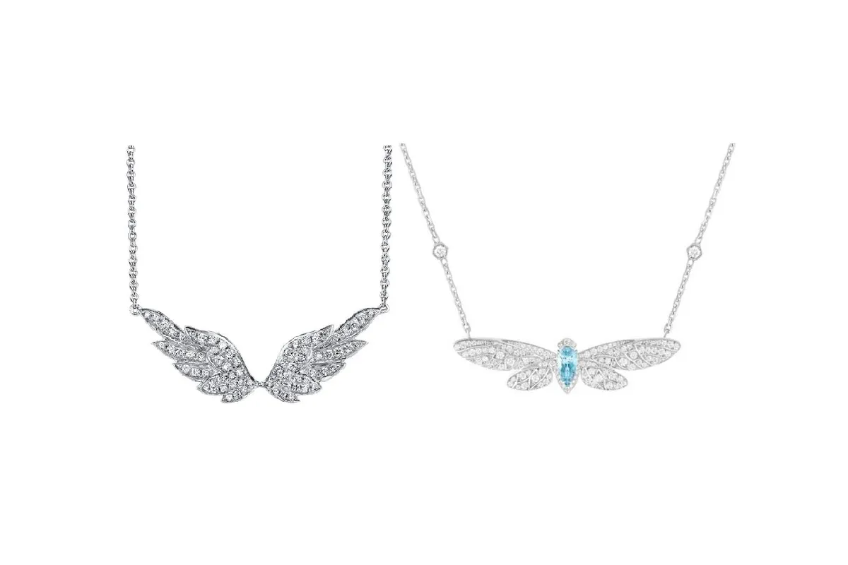 موديلات قلادات فخمة على شكل أجنحة للمرأة الحرة