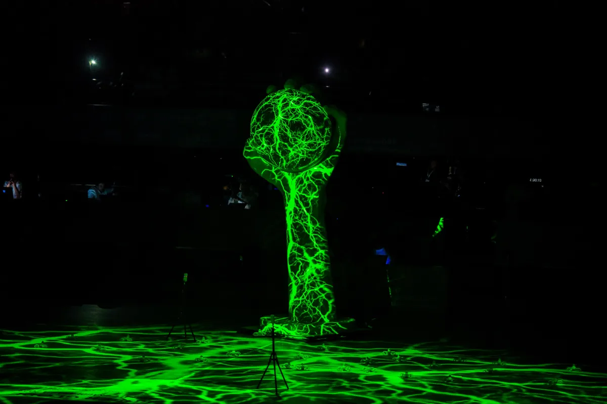 من الصالة الرياضية بالدمام حفل افتتاح "سوبر جلوب 2023"