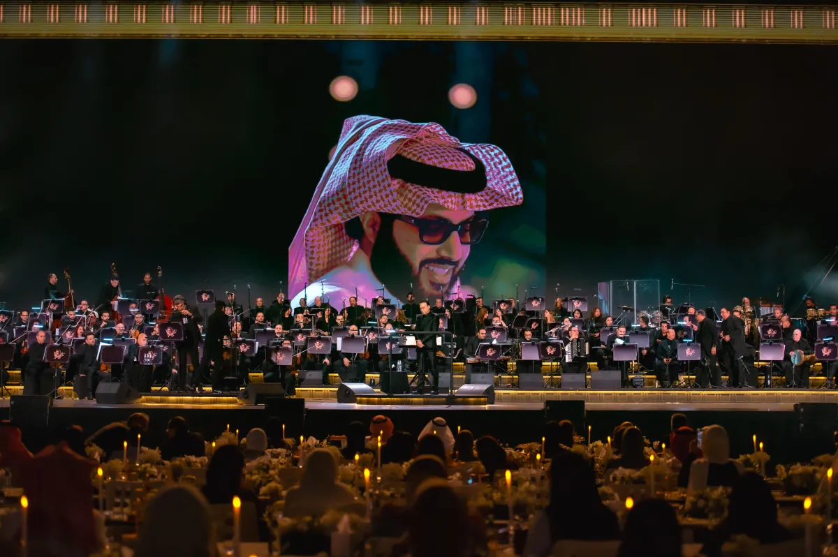 كلمة المستشار تركي ال الشيخ في روائع بليغ حمدي  -الصورة من المركز الاعلامي للشركة المنظمة بنش مارك