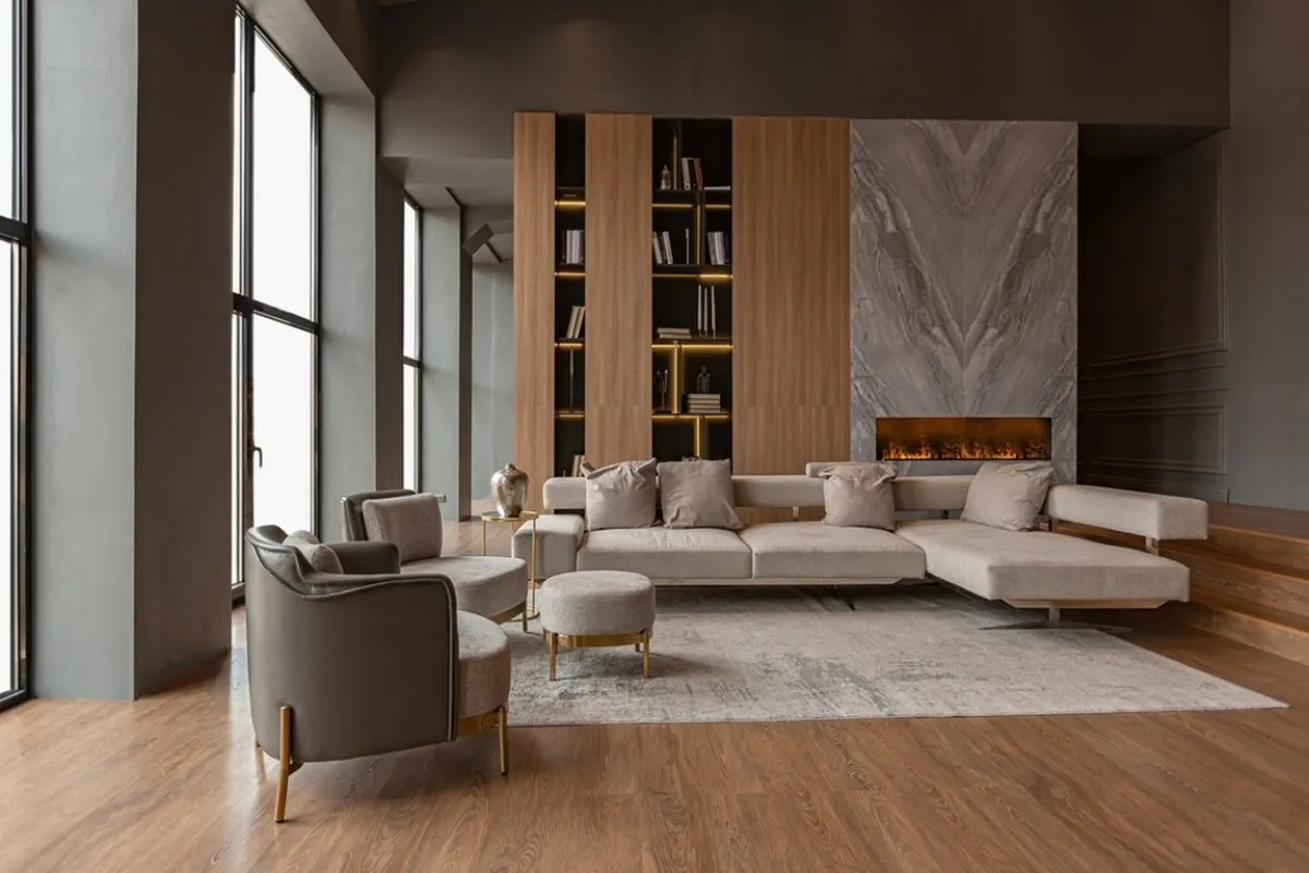 صالة الاستقبال مريحة ومنسجمة وفخمة