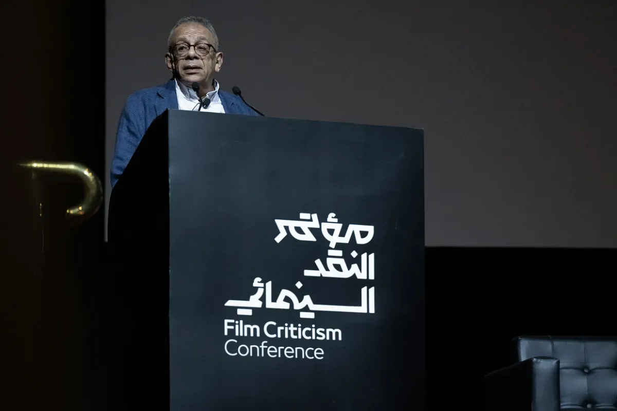 المخرج والناقد السينمائي يسري نصرالله يلقي كلمة أثناء الافتتاح 