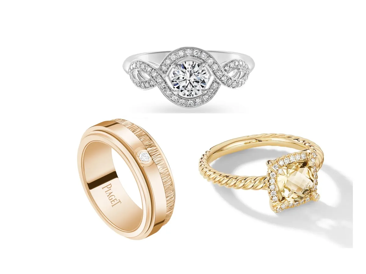 خواتم ذهب أصفر أم وردي أم أبيض.. لون بشرتك يحدد ذلك!