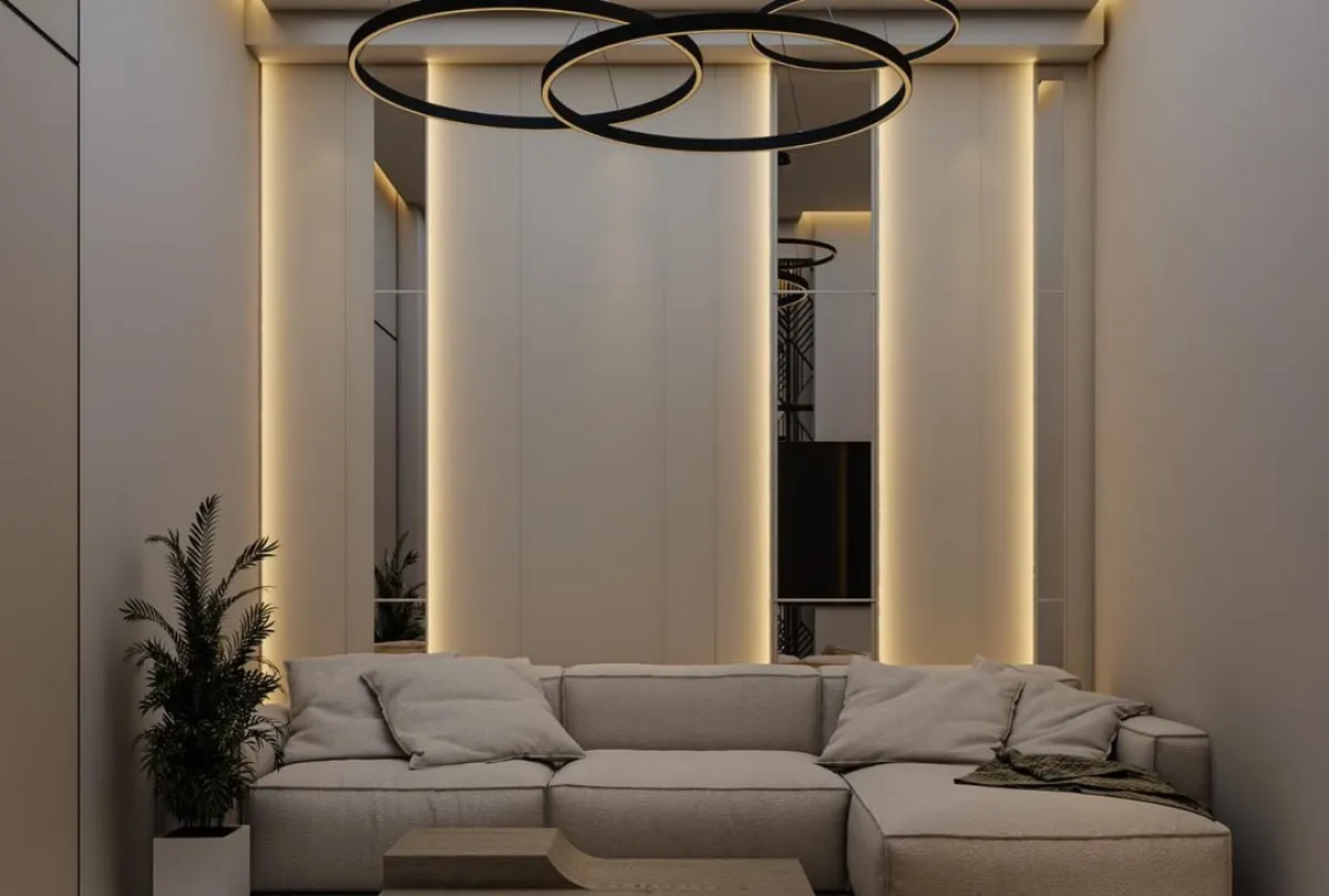 ديكور مميز لجدران صالة الاستقبال