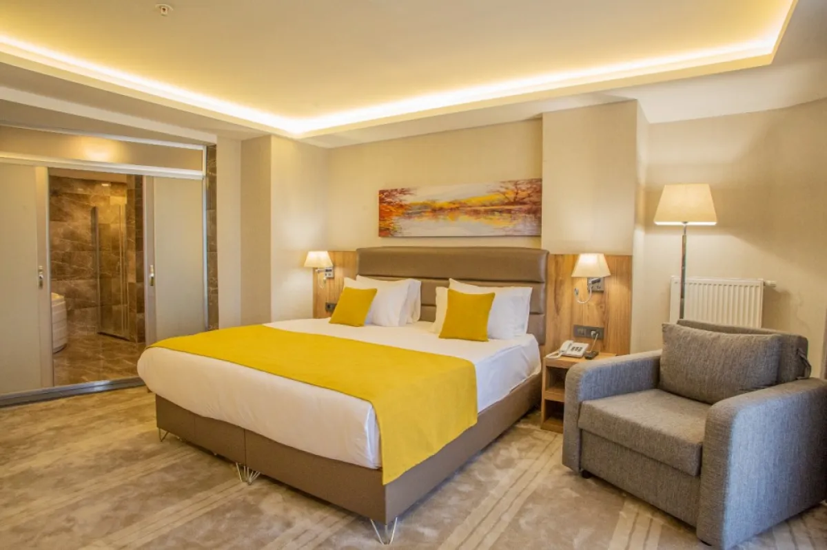 غرفة نوم في فندق رويال ترمال بورصة 