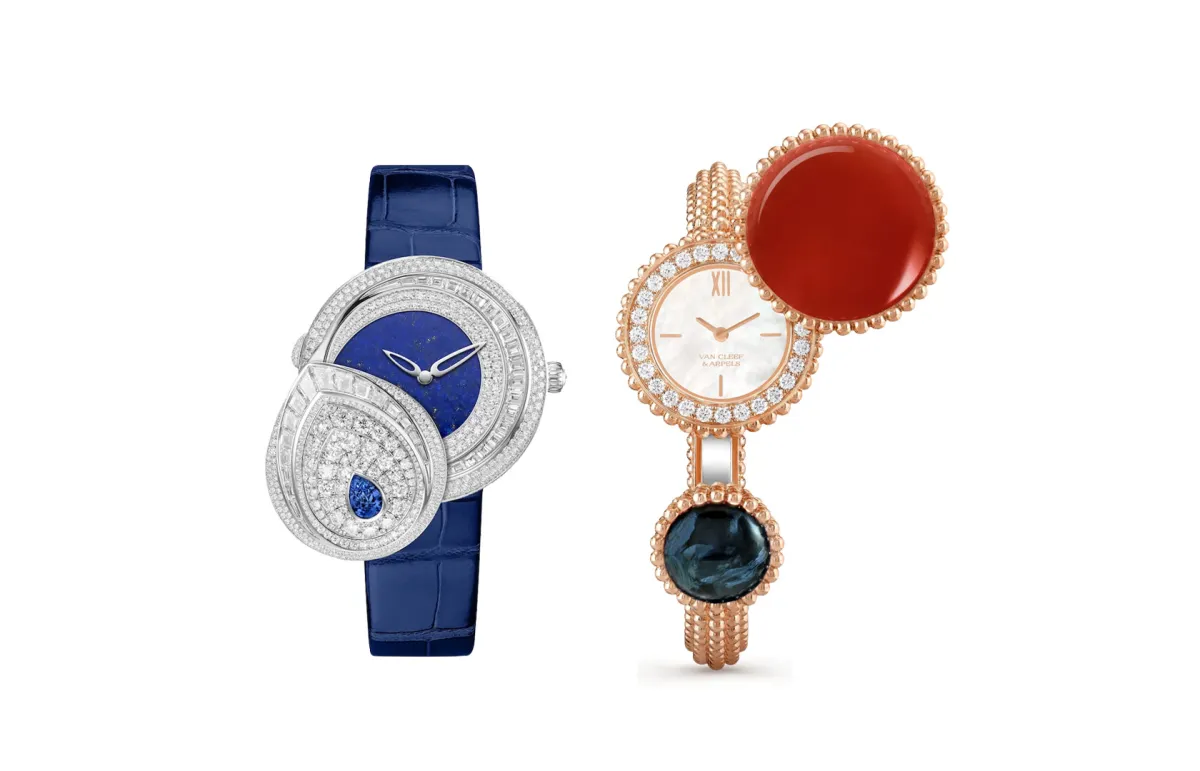 اسحري القلوب بساعات سرية مرصوفة بالألماس والأحجار الكريمة.. قطع فاخرة تُزيدك جاذبية