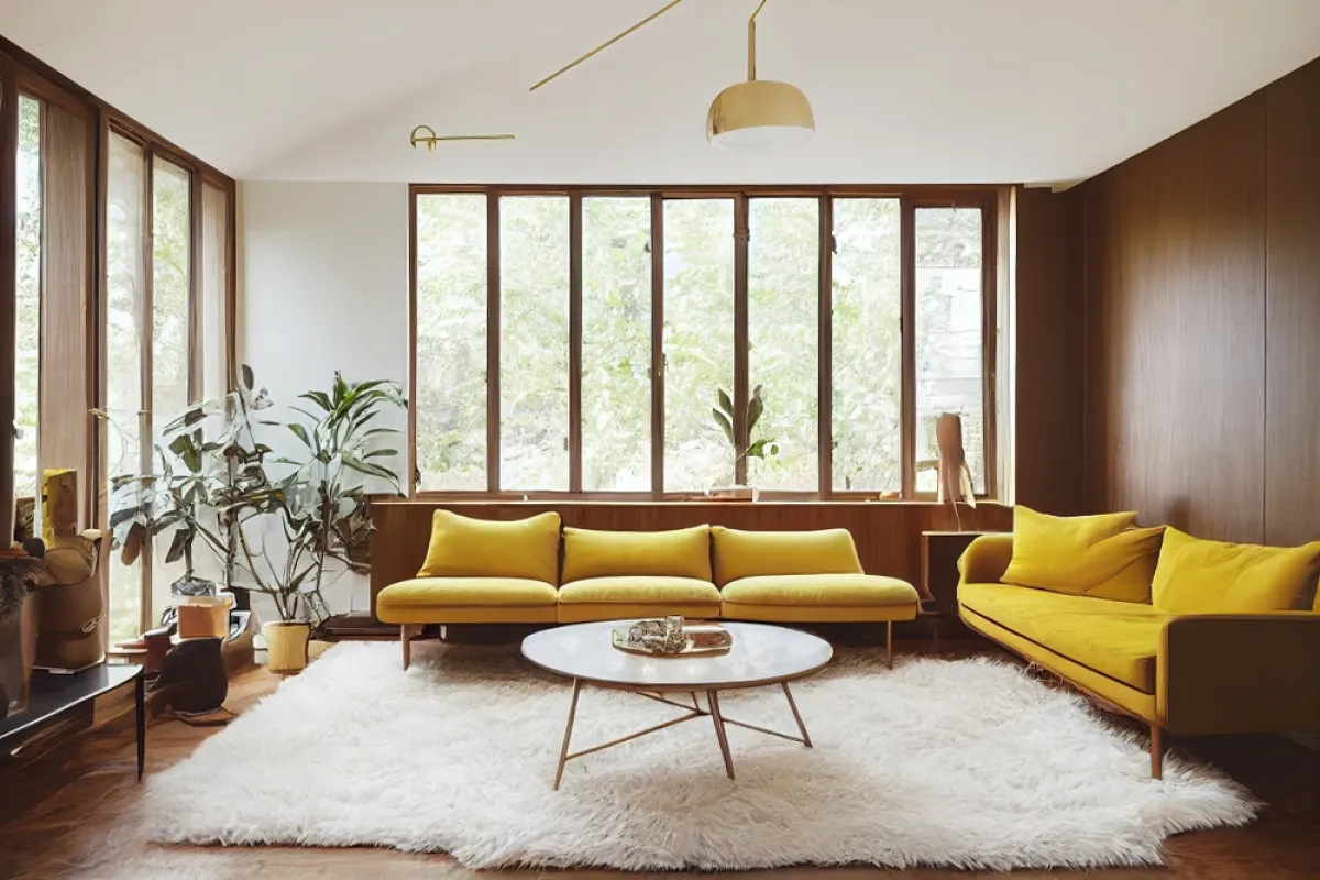 كان الأصفر من الألوان الشائعة، خلال حقبة منتصف القرن الحديث