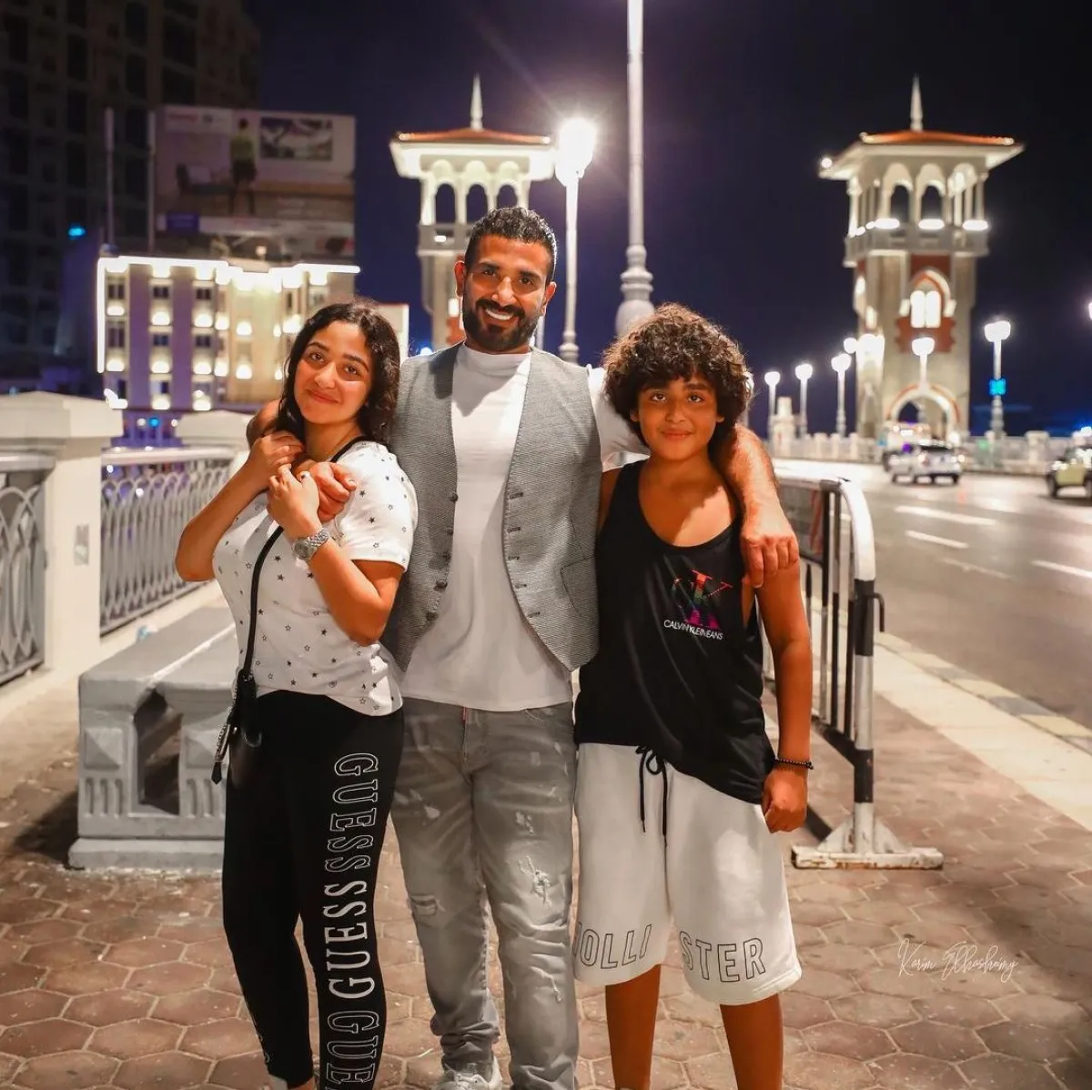 أحمد سعد وابنه أحمد وابنته - الصورة من حساب أحمد سعد على انستغرام