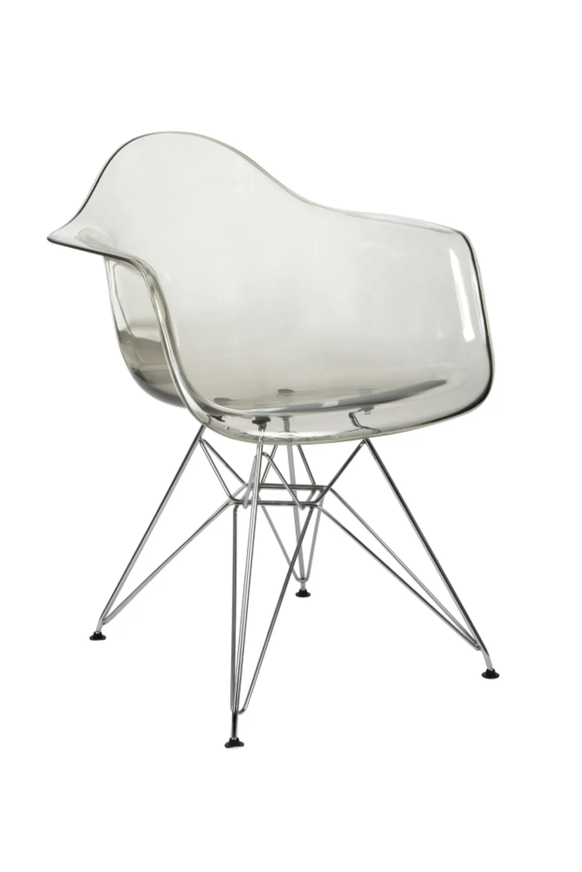 كرسي مصنوع من الأكريليك، مع قاعدة معدنية