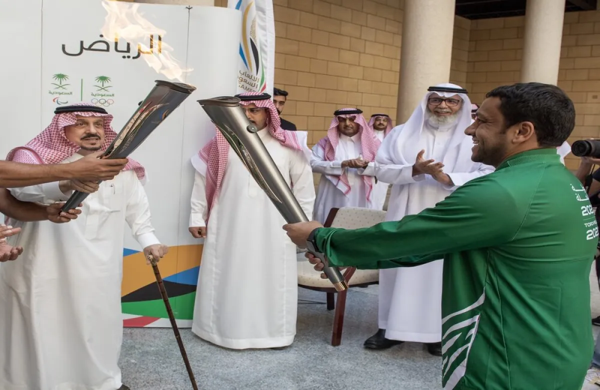 شعلة دورة الألعاب السعودية 2023 تصل إلى الرياض